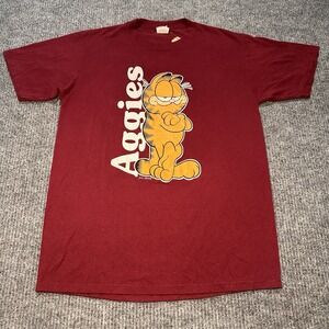 Vintage Garfield Texas A&M Aggies T-Shirt Jim Davis Adult Size Large Velva Sheen